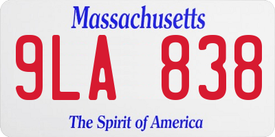 MA license plate 9LA838