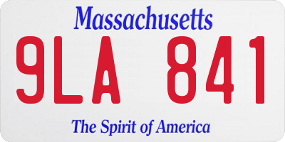 MA license plate 9LA841