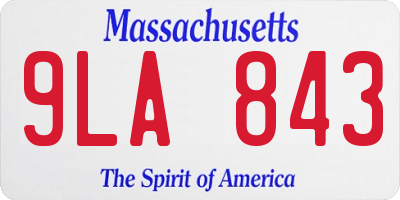 MA license plate 9LA843