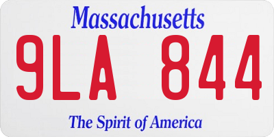 MA license plate 9LA844