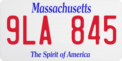 MA license plate 9LA845