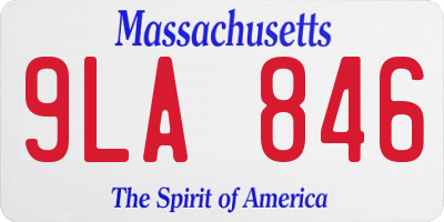 MA license plate 9LA846