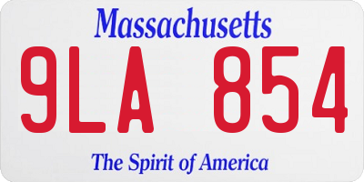 MA license plate 9LA854