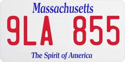 MA license plate 9LA855