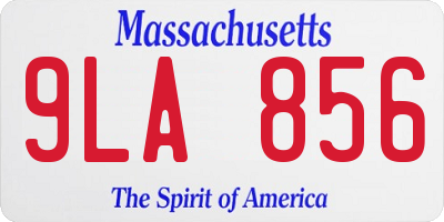 MA license plate 9LA856
