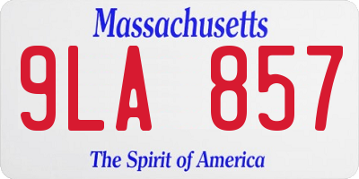 MA license plate 9LA857
