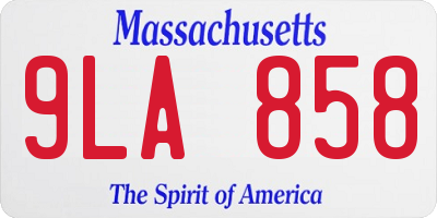 MA license plate 9LA858
