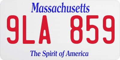 MA license plate 9LA859
