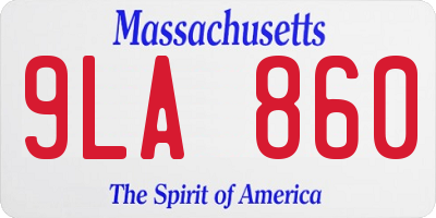 MA license plate 9LA860