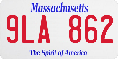 MA license plate 9LA862