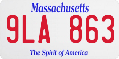 MA license plate 9LA863