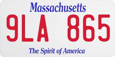 MA license plate 9LA865