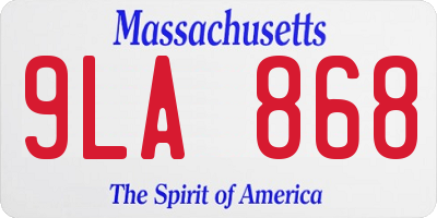MA license plate 9LA868
