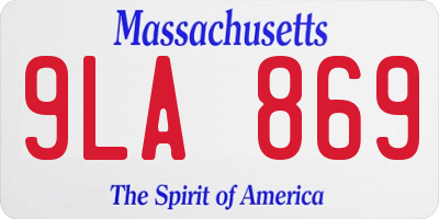 MA license plate 9LA869