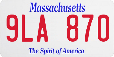 MA license plate 9LA870