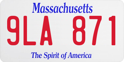 MA license plate 9LA871