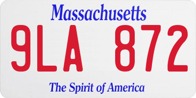 MA license plate 9LA872