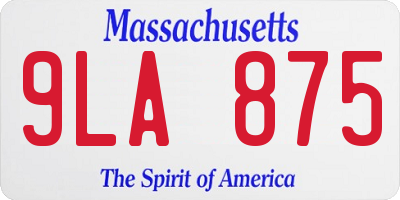 MA license plate 9LA875