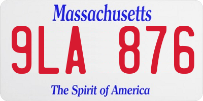 MA license plate 9LA876