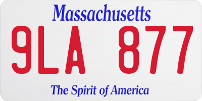 MA license plate 9LA877