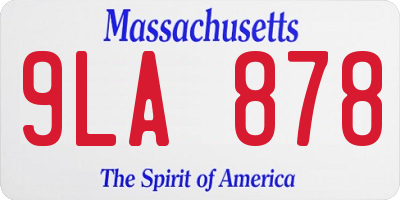 MA license plate 9LA878