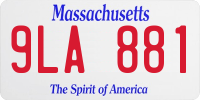 MA license plate 9LA881