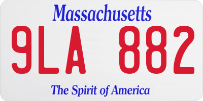 MA license plate 9LA882
