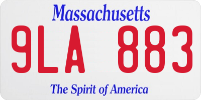 MA license plate 9LA883