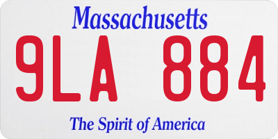 MA license plate 9LA884