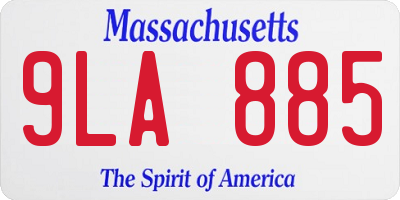 MA license plate 9LA885
