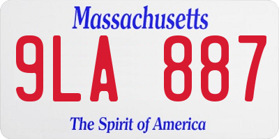 MA license plate 9LA887