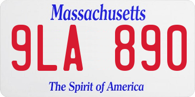 MA license plate 9LA890