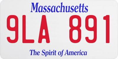 MA license plate 9LA891