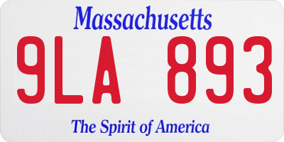MA license plate 9LA893