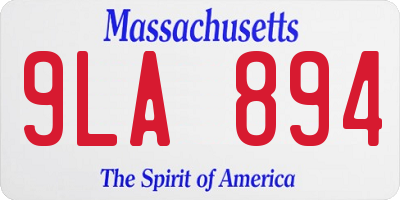 MA license plate 9LA894