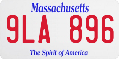 MA license plate 9LA896