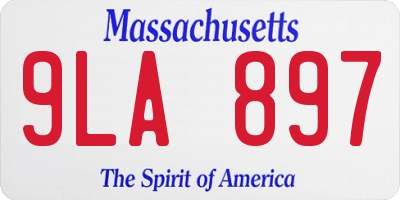 MA license plate 9LA897