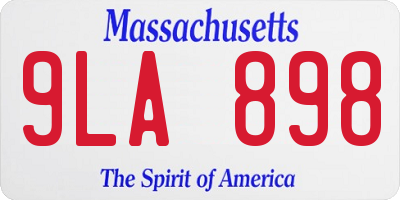 MA license plate 9LA898