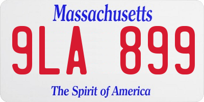 MA license plate 9LA899
