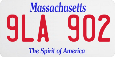 MA license plate 9LA902