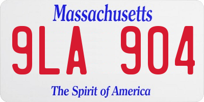 MA license plate 9LA904