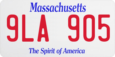 MA license plate 9LA905
