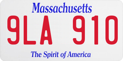 MA license plate 9LA910
