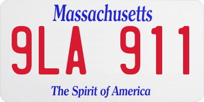 MA license plate 9LA911