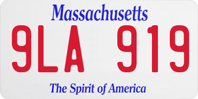 MA license plate 9LA919