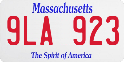 MA license plate 9LA923