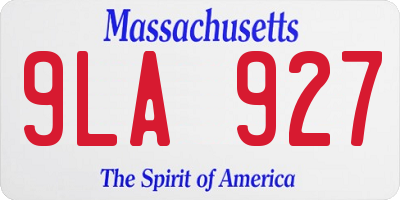 MA license plate 9LA927