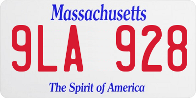 MA license plate 9LA928