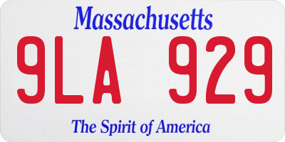 MA license plate 9LA929