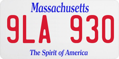 MA license plate 9LA930